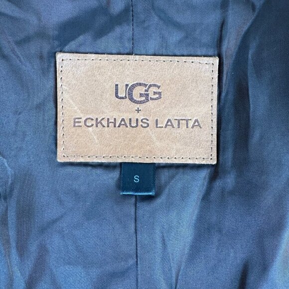 UGG X Eckhaus Latta Women's Jacket Orange Multi Sheepskin Size Small 70's Vibe - Picture 7 of 12